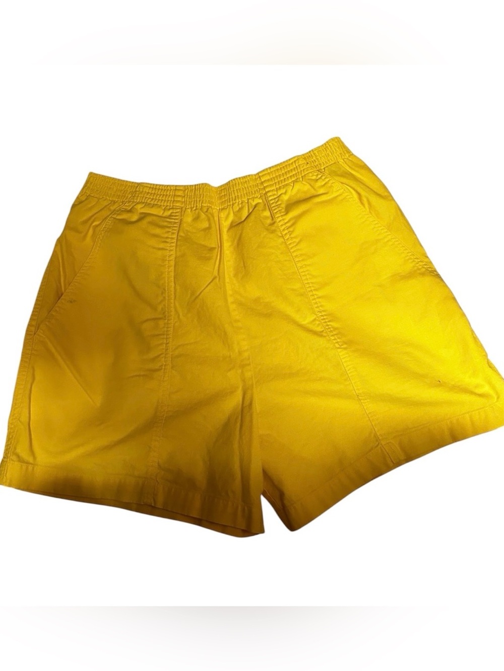 Gloria Vanderbilt Women’s Yellow Casual Elastic-Waist Shorts